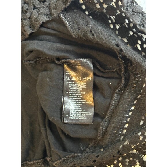 H & M embroidered black mid length tank dress size large - Picture 3 of 7